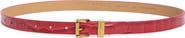 Kurt Geiger London Croc Embossed Leather Skinny Belt