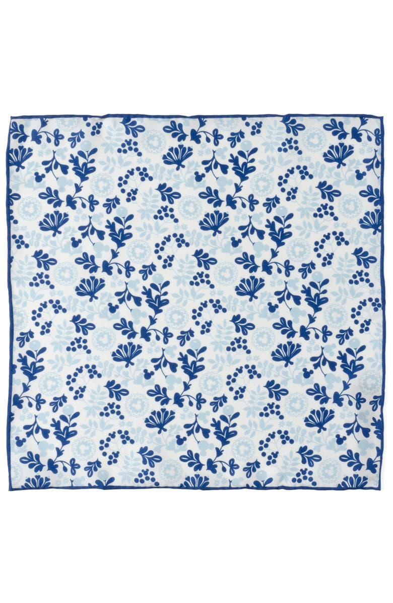 Cufflinks, Inc. x Disney Mickey Floral Silk Pocket Square, Alternate, color, White