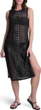 DKNY Mixed Open Stitch Sleeveless Cover Up Dress