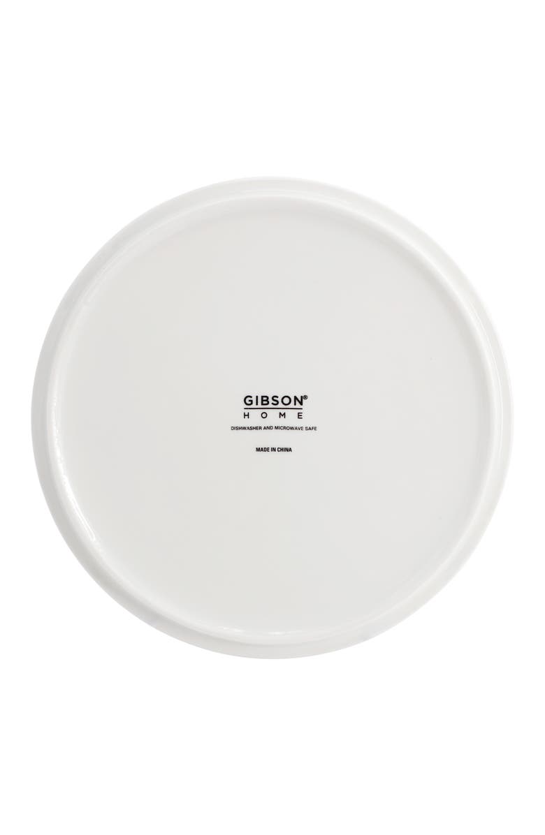 Gibson Home Great Essentials 2 Piece 7.8 Inch Ceramic Serving Bowl with Dual Purpose Lid, Alternate, color, White