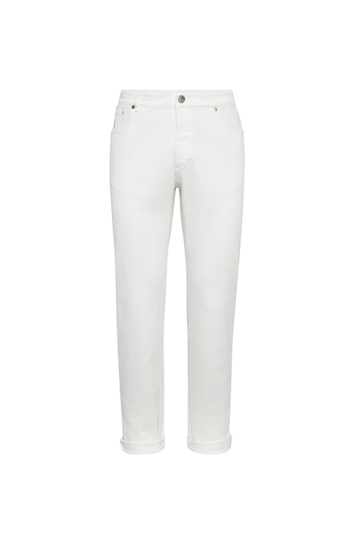 Brunello Cucinelli White Mid-rise Slim Jeans In White