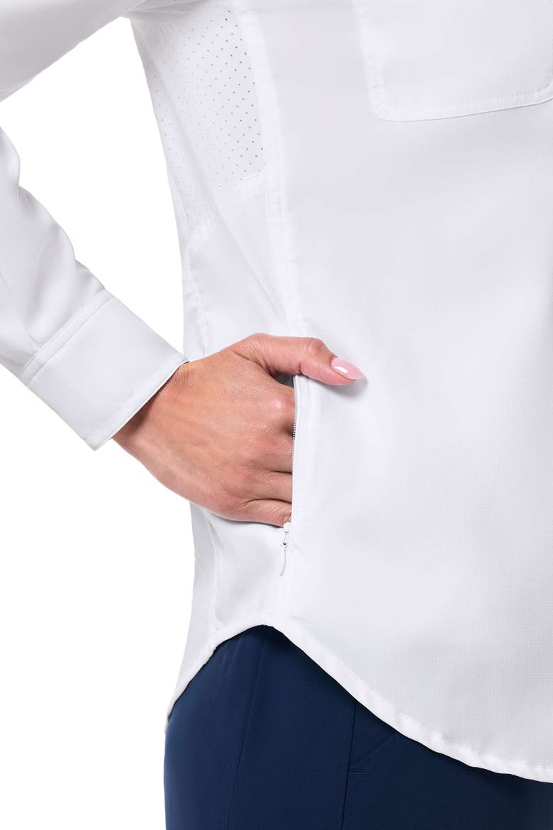 Women's Mylitta Travel Long Sleeve Shirt, UPF 50+ Sun Protection, Alternate, color, White