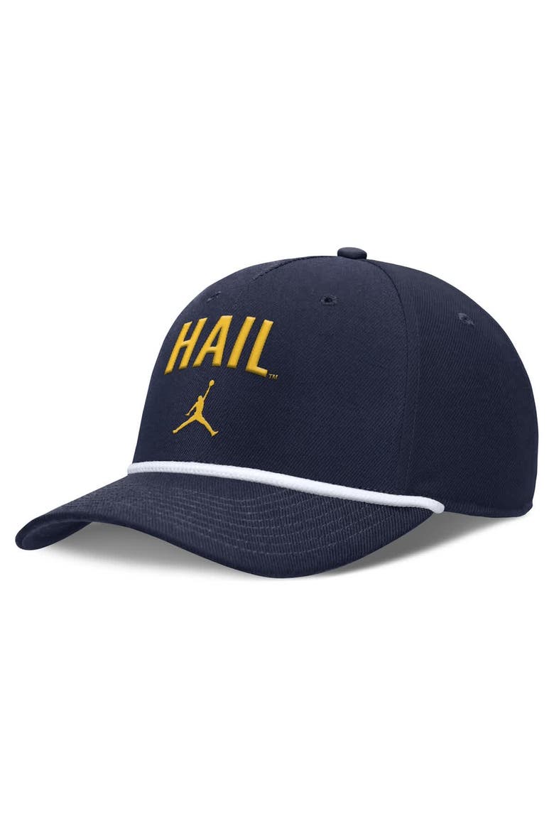Men's Jordan Brand Navy Michigan Wolverines Rise Campus Adjustable Hat, Main, color, Navy