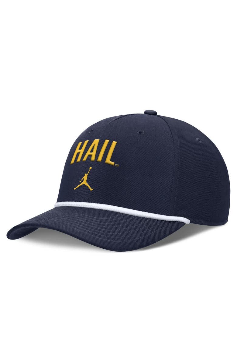 Jordan Brand Men's Jordan Brand Navy Michigan Wolverines Rise Campus Adjustable Hat, Main, color, Navy