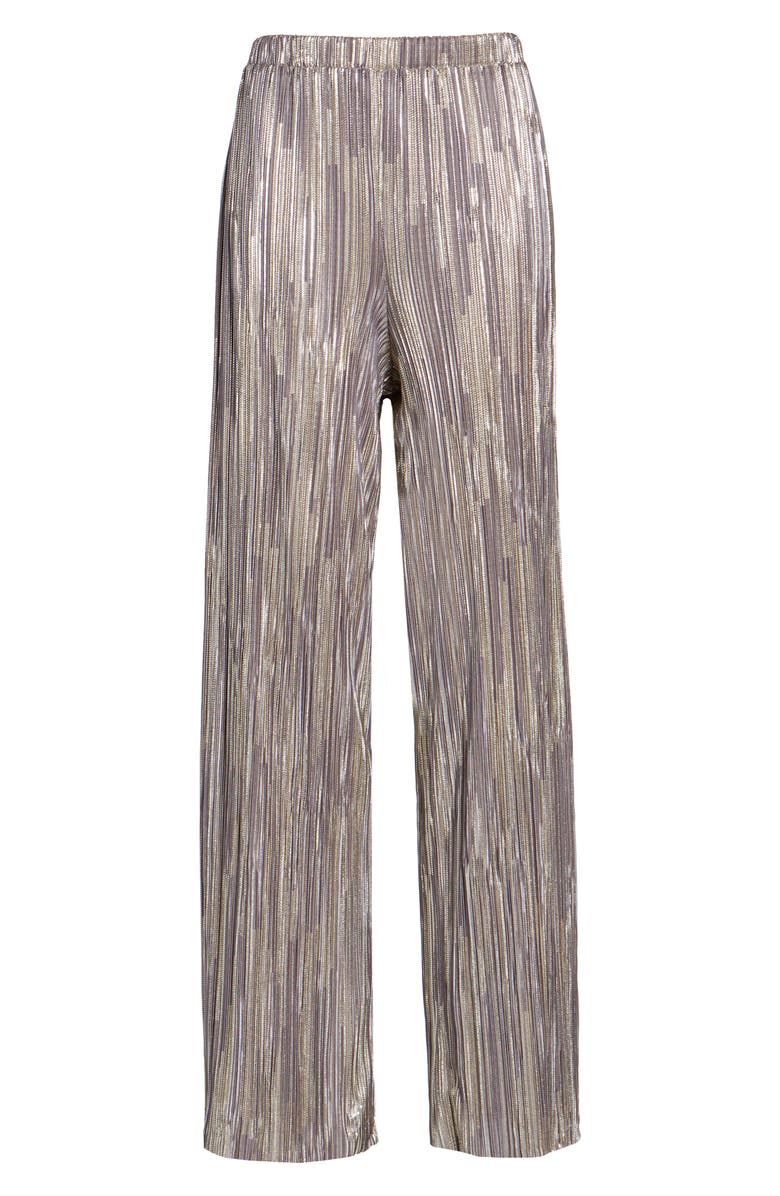 Leith Metallic Pleat Pants, Alternate, color, 