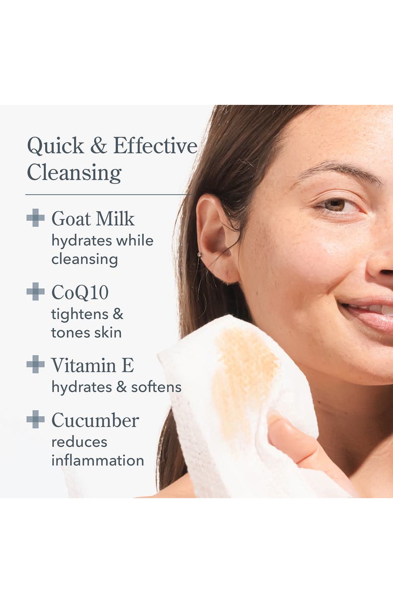 Beekman 1802 Pure Goat Milk Facial Cleansing Wipes, Alternate, color, 