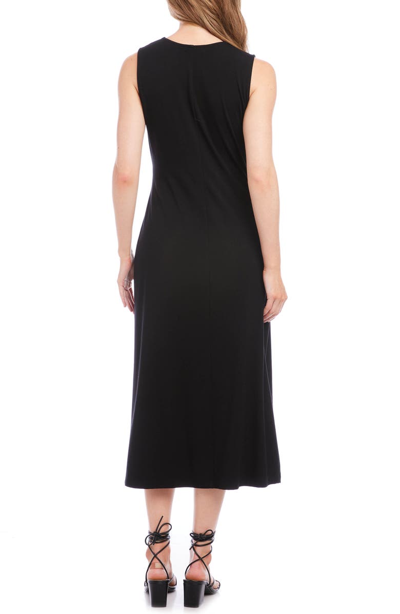 Karen Kane Faux Wrap Jersey Midi Dress, Alternate, color, Black