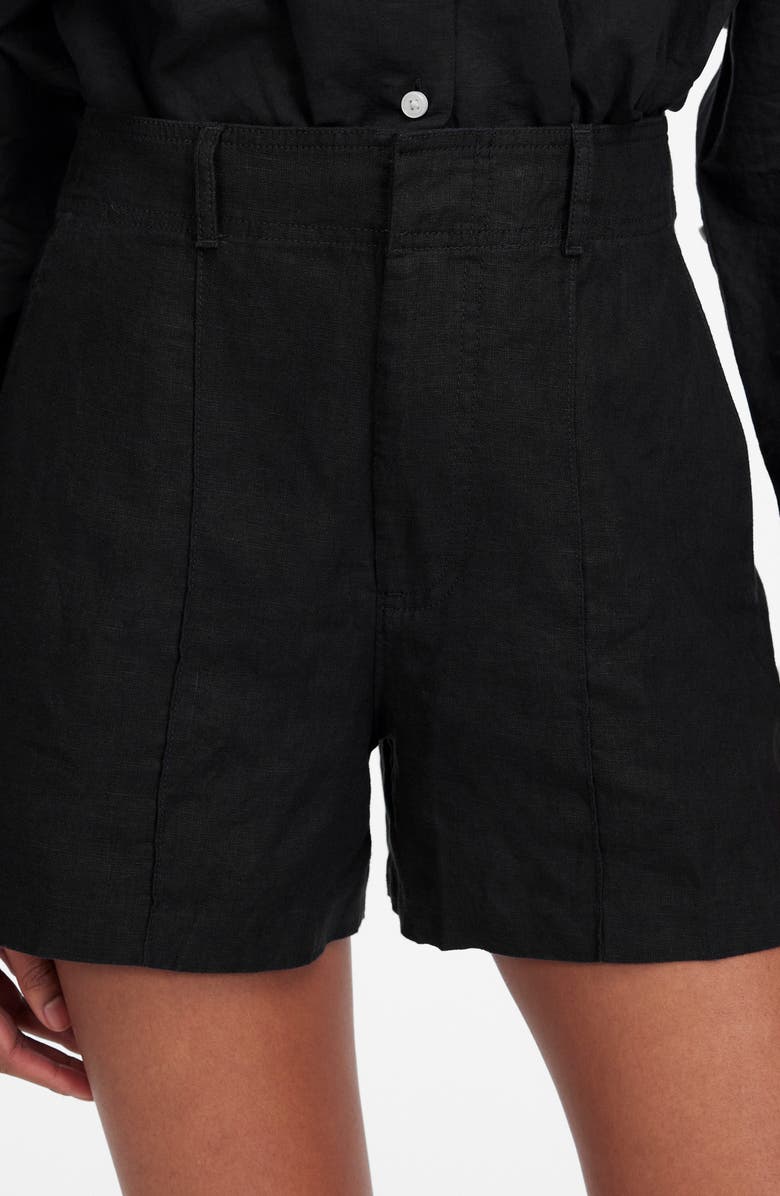 Madewell Linen Trouser Shorts, Alternate, color, Jet Black