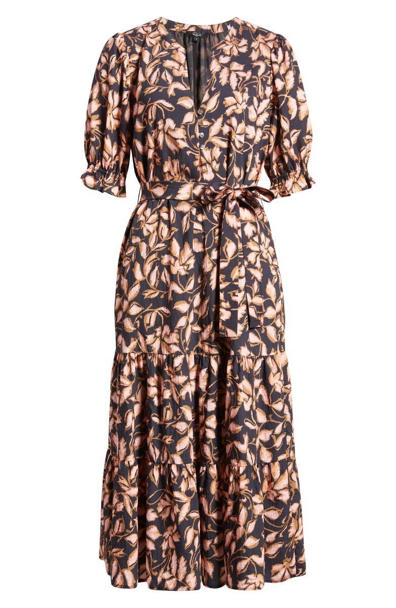 Rails Eliana Tie Belt Button Front Midi Dress, Alternate, color,