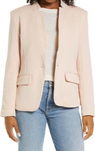 GIBSONLOOK Inverted Notch Collar Cotton Blend Knit Blazer