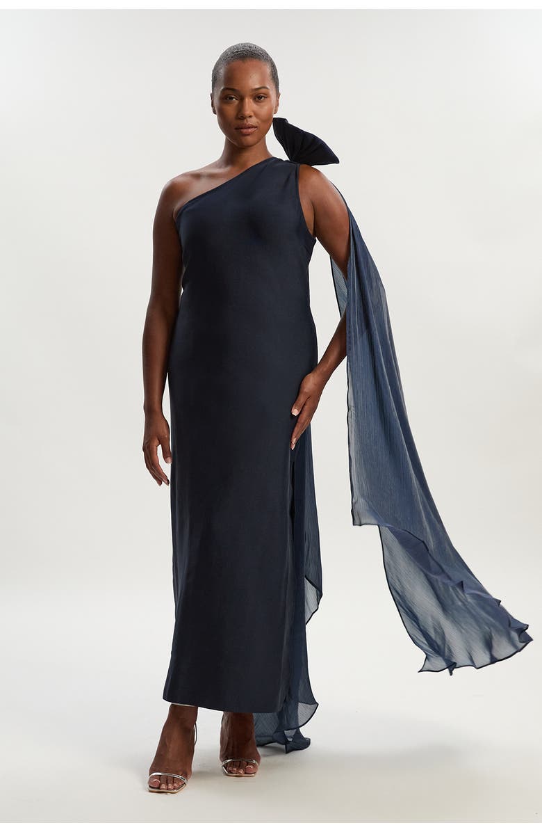 Karen Millen Tassel Sleeve Detail Maxi Dress, Main, color, Navy