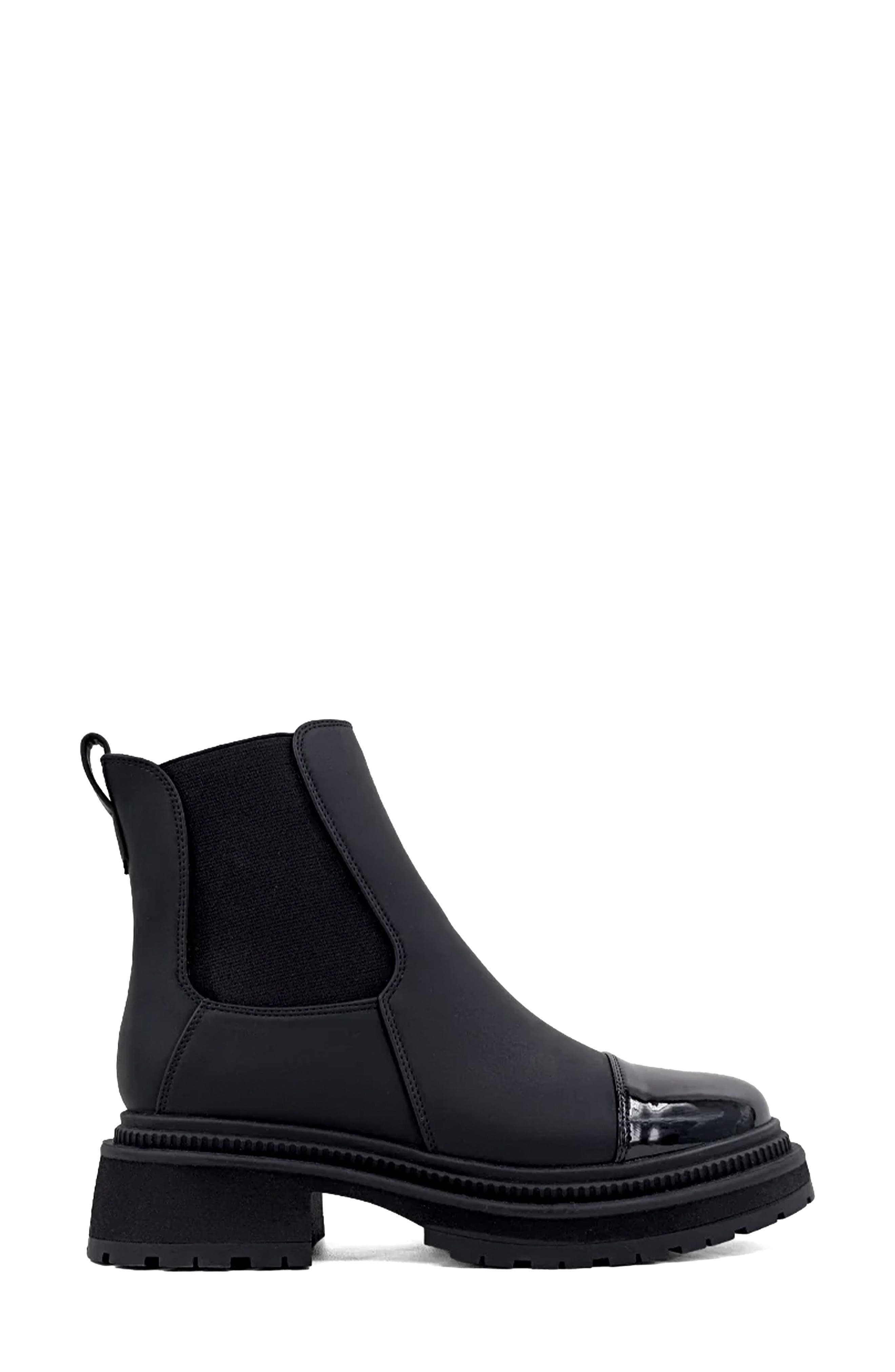 SHUSHOP Zeina Lug Sole Chelsea Boot, Alternate, color, Black