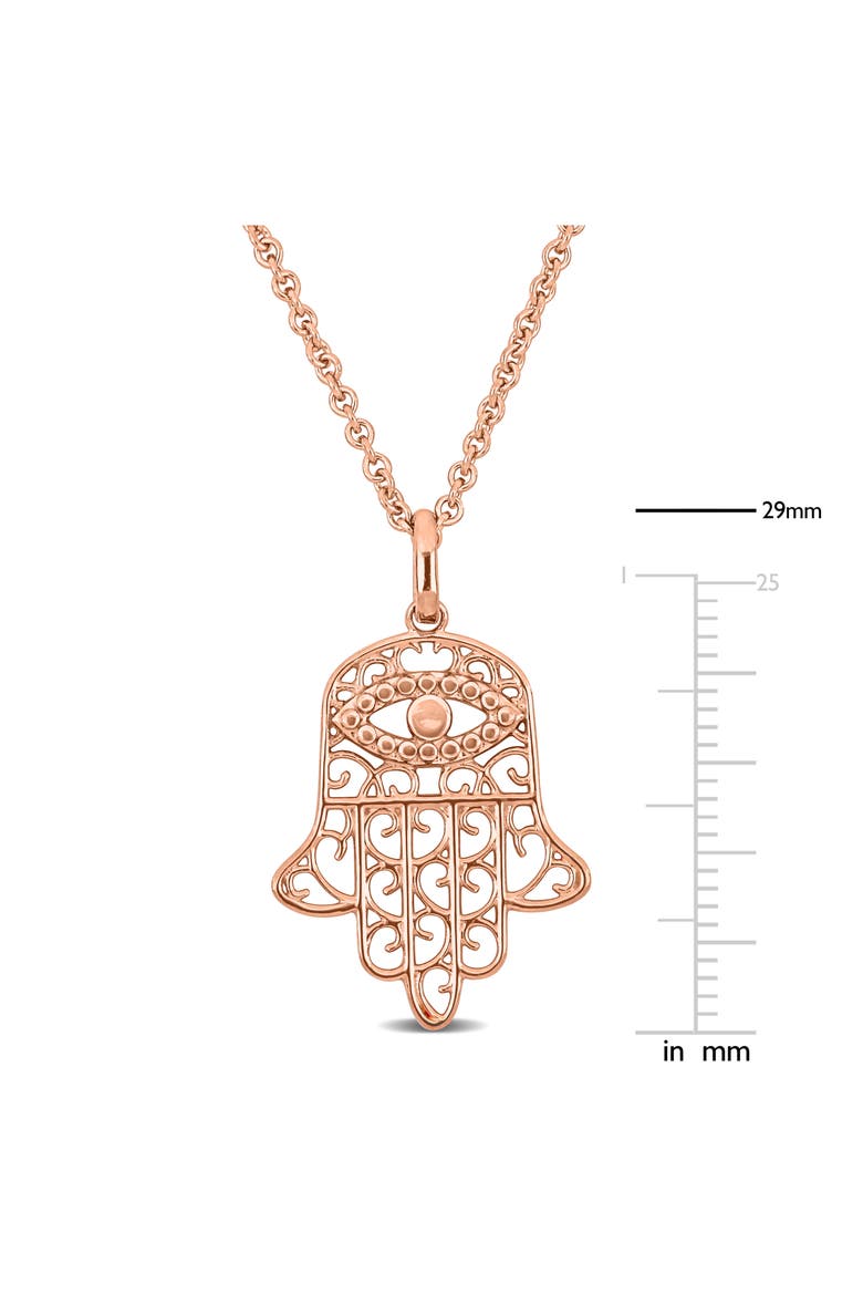 Hamsa Pendant Necklace, Alternate, color, PINK