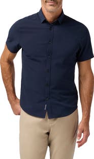Mizzen+Main Porter Trim Fit Short Sleeve Performance Button-Up Shirt