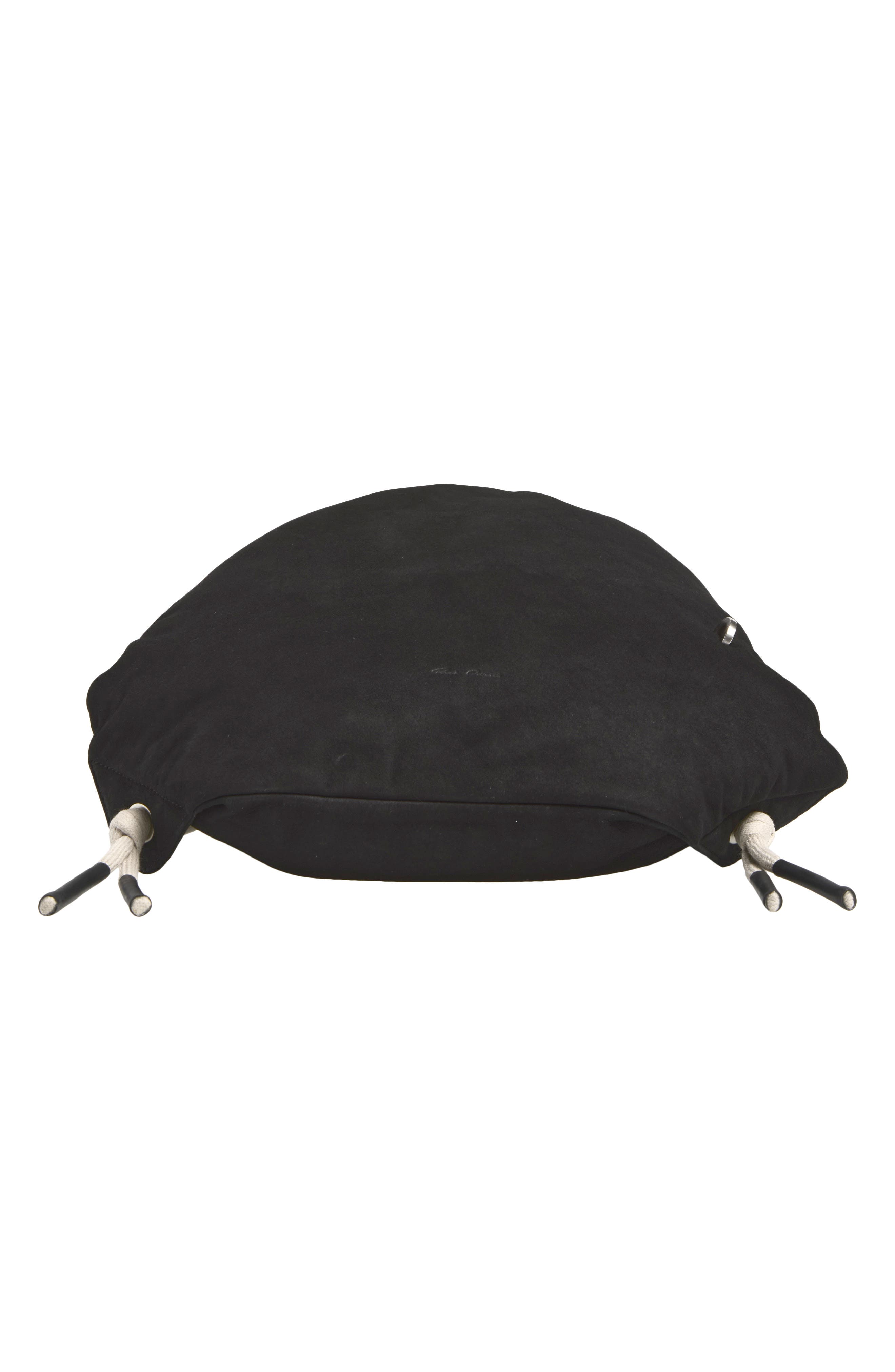 Leather Drawstring Backpack, Alternate, color, BLACK/ PEARL