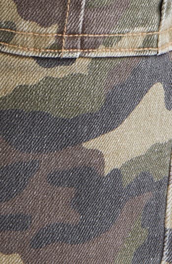 Camo Print Straight Leg Cargo Pants