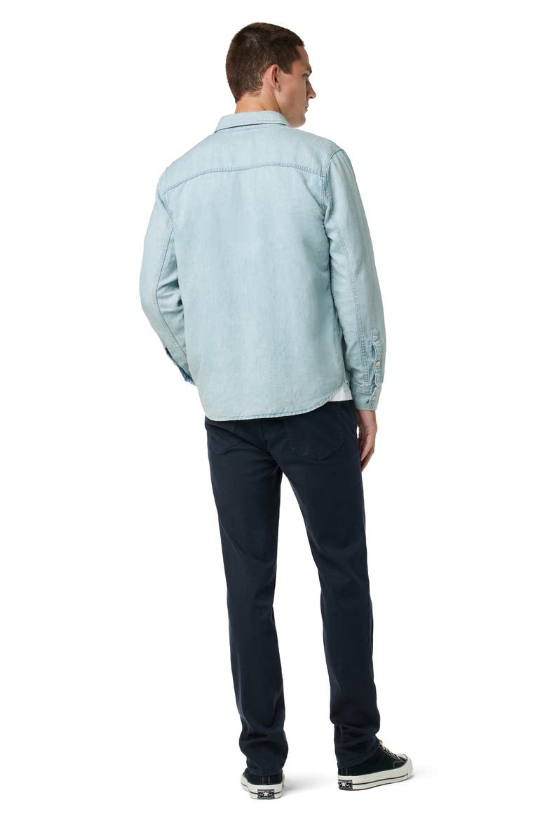 Lou Indigo Cotton & Linen Button-Up Shirt, Alternate, color, SPRING SKY