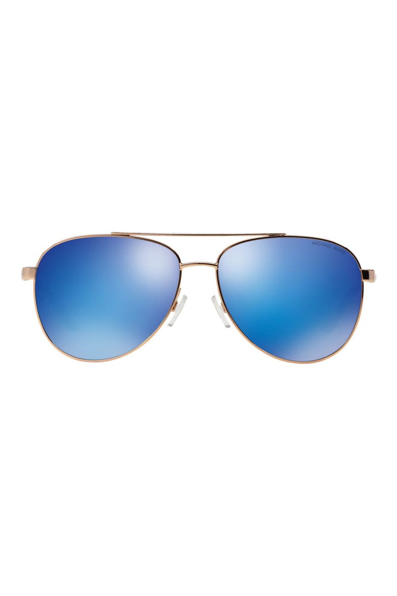59mm Aviator Sunglasses, Main, color, ROSE GOLD