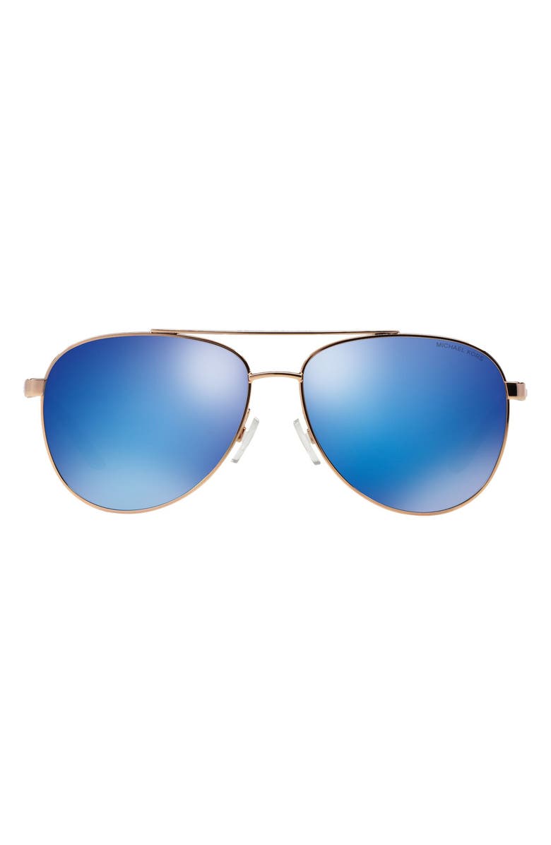 Michael Kors 59mm Aviator Sunglasses, Main, color, Rose Gold