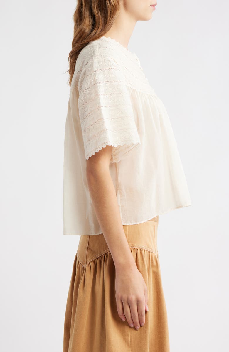 LOVE THE LABEL Katrina Embroidered Top, Alternate, color, White Swan