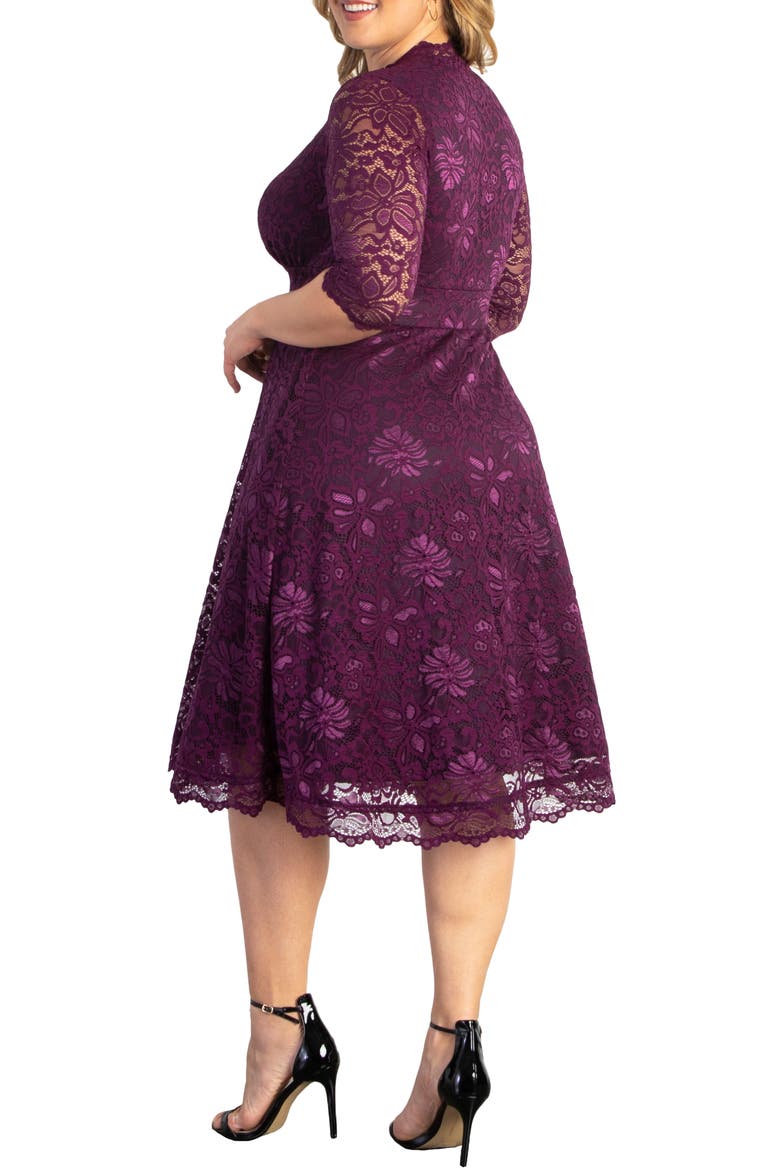 Mademoiselle Lace A-Line Dress, Alternate, color, BERRY BLISS