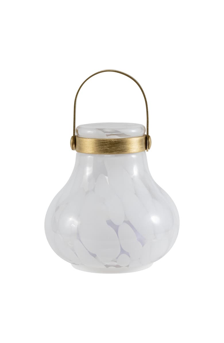Allsop Home & Garden Moondrop Lantern - Rechargeable Glass LED Lantern, Main, color, White
