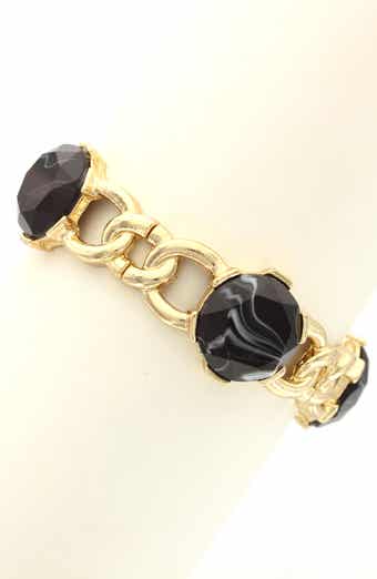 Faceted Resin Stone Chain Bracelet