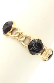 OLIVIA WELLES Faceted Resin Stone Chain Bracelet