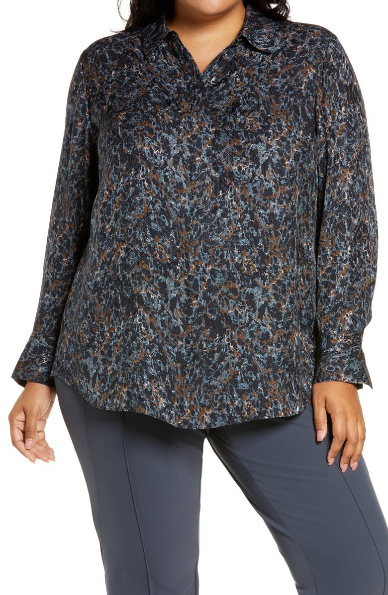 Lafayette 148 New York Scottie Silk Blouse, Main, color,
