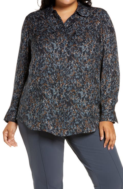 Scottie Silk Blouse (Plus Size)
