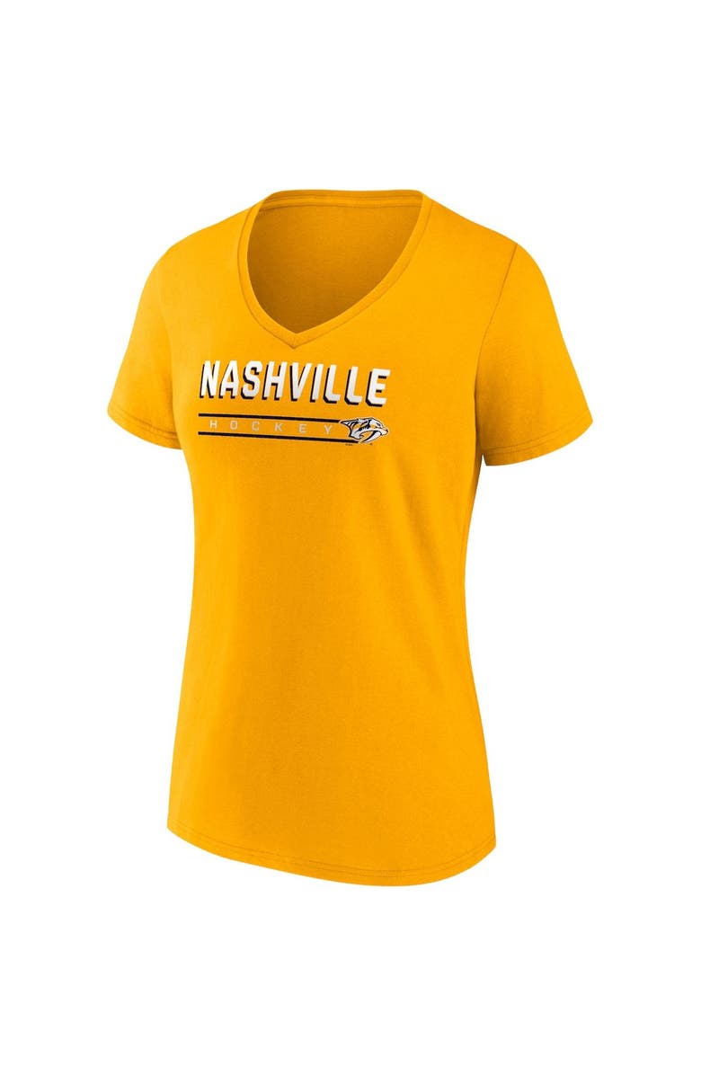 FANATICS Women's Fanatics Branded Gold/Heathered Gray Nashville Predators 2-Pack V-Neck T-Shirt Set, Alternate, color, Gold