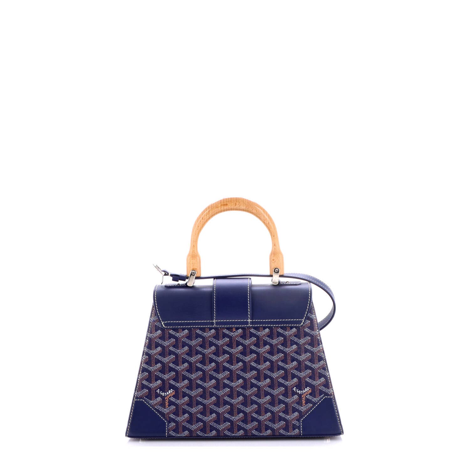 Saigon Top Handle Bag Coated Canvas with Leather PM, Alternate, color, Blue