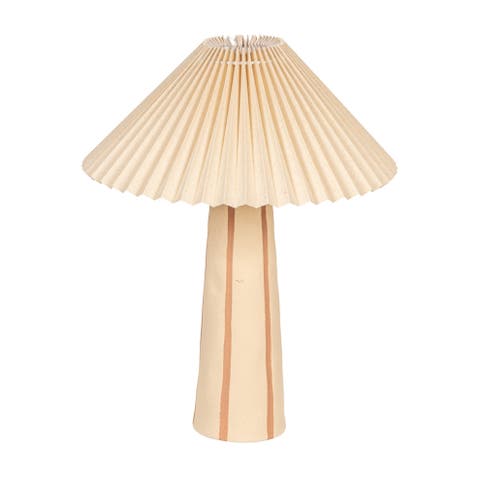 Table Lamp with Tapered Base and Pleated Shade