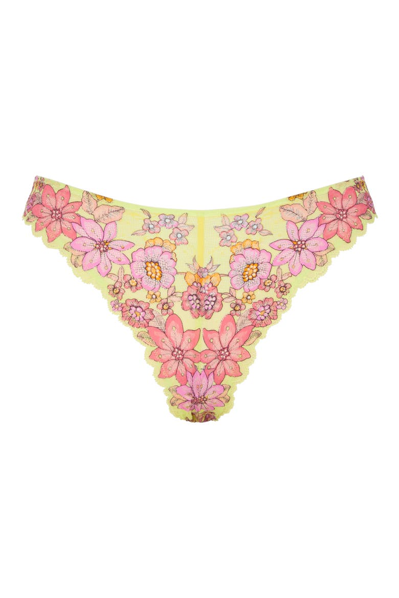 Mod Poppy Brazilian Panties, Alternate, color, SUNNY LIME FLORAL PLAY LACE