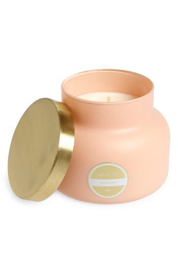 Capri Blue Volcano Matte Peach Signature Jar Candle (limited Edition) In Gold