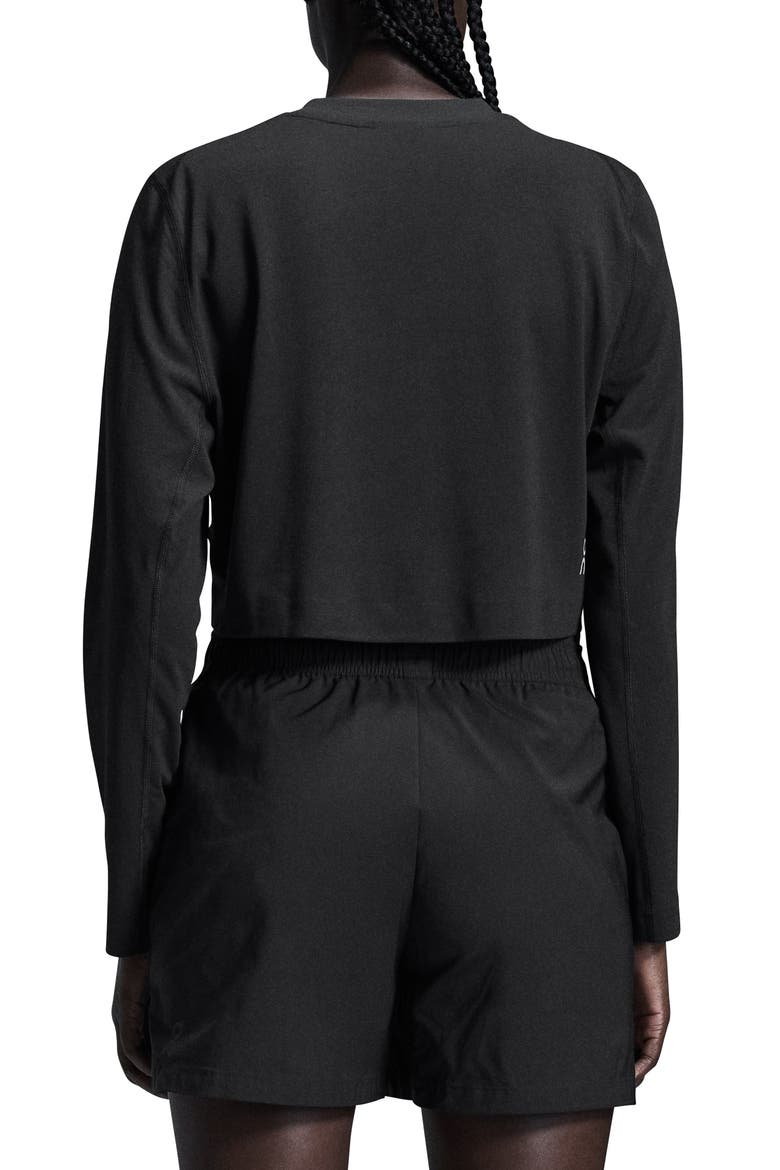 Long Sleeve Crop Training Top, Alternate, color, BLACK