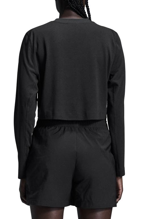 On Lg Sleeve Crop Training Top In Black