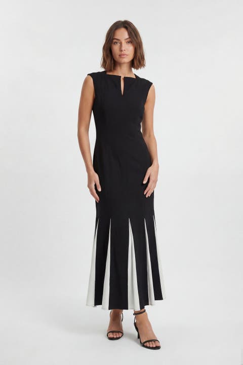 Godet Detail Maxi Dress