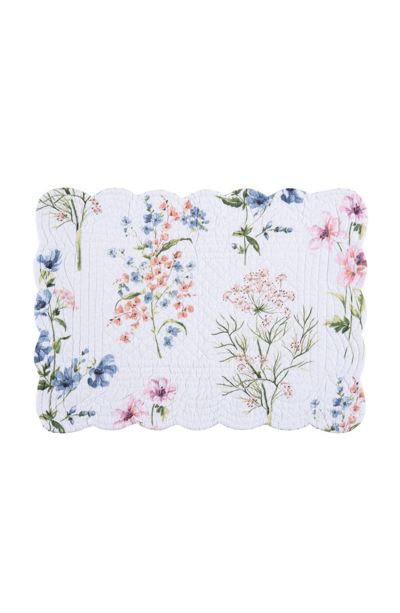 C&F Home Cynthia Cotton Quilted Reversible Placemats Set of 6, 13" x 19", Alternate, color, Purple