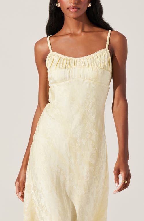 Astr The Label Kaiya Floral Bias Cut Satin Dress In Yellow