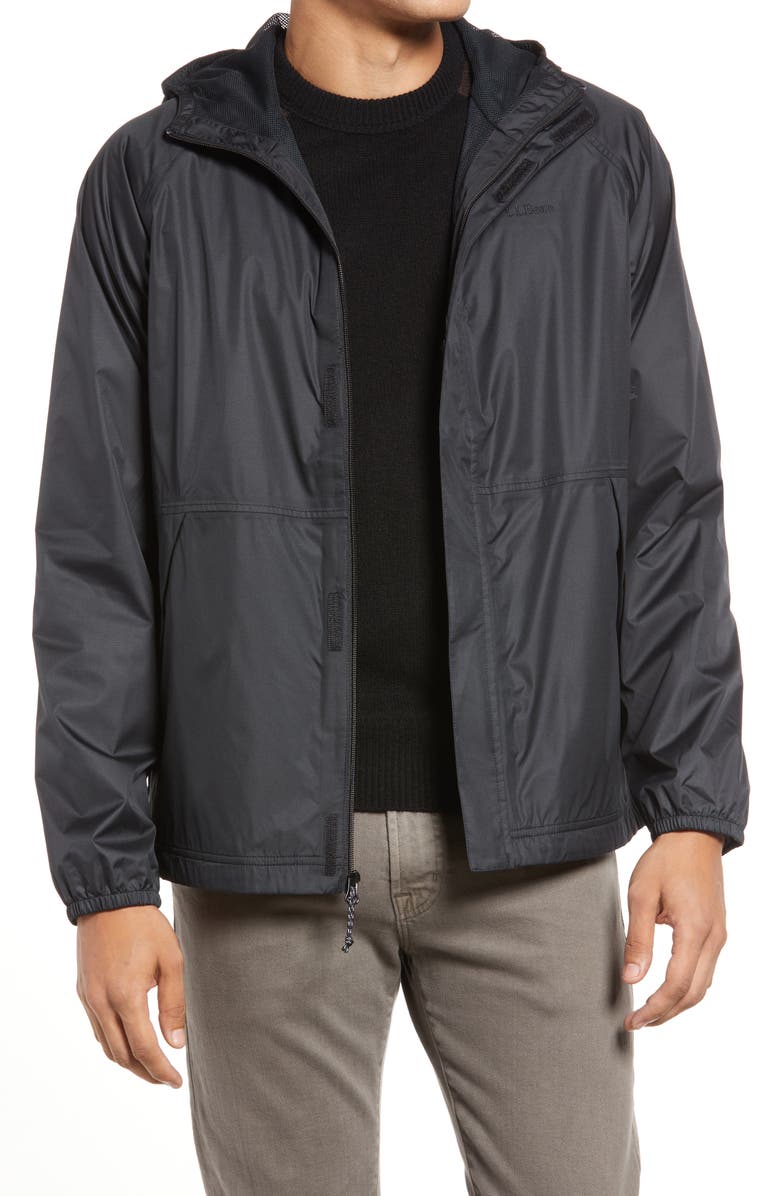L.L.Bean Men's Packable Waterproof Hooded Windbreaker Jacket, Main, color,