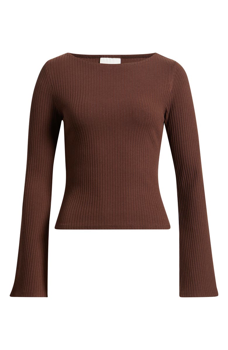 Reformation Miller Bell Sleeve Knit Top, Main, color, Cafe