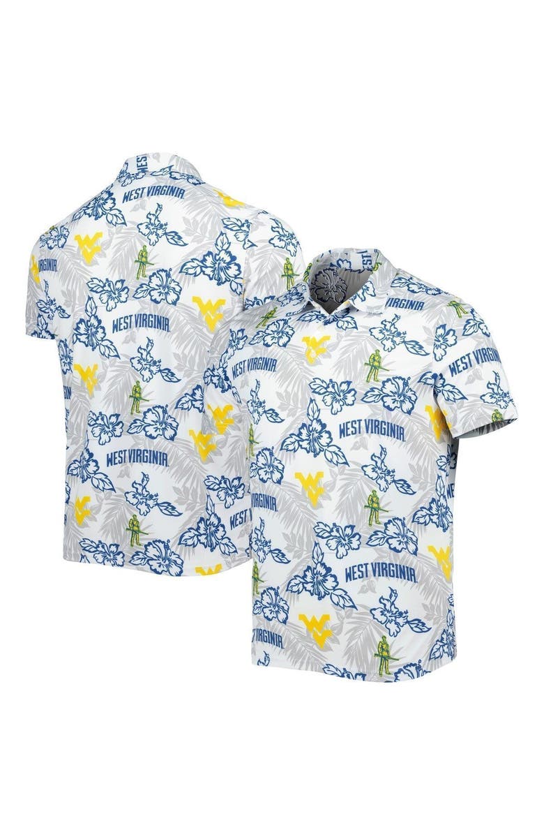 Reyn Spooner Men's Reyn Spooner White West Virginia Mountaineers Performance Polo, Main, color, 