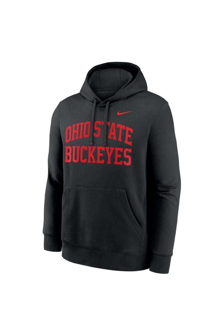 Men's Nike  Black Ohio State Buckeyes Primetime Arched Club Fleece Pullover Hoodie, Alternate, color, Black