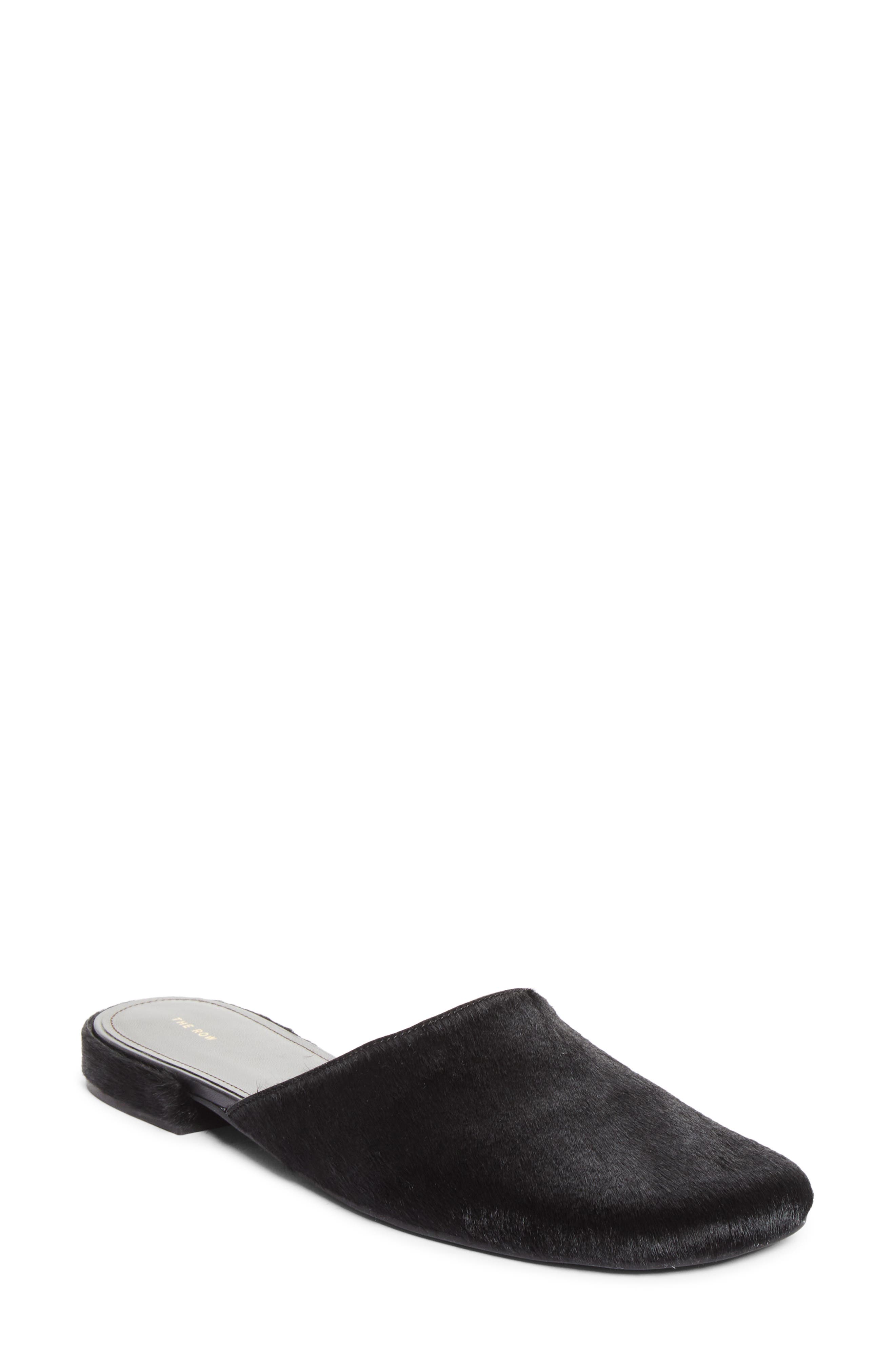 The Row Penelope Genuine Calf Hair Mule, Main, color, Black