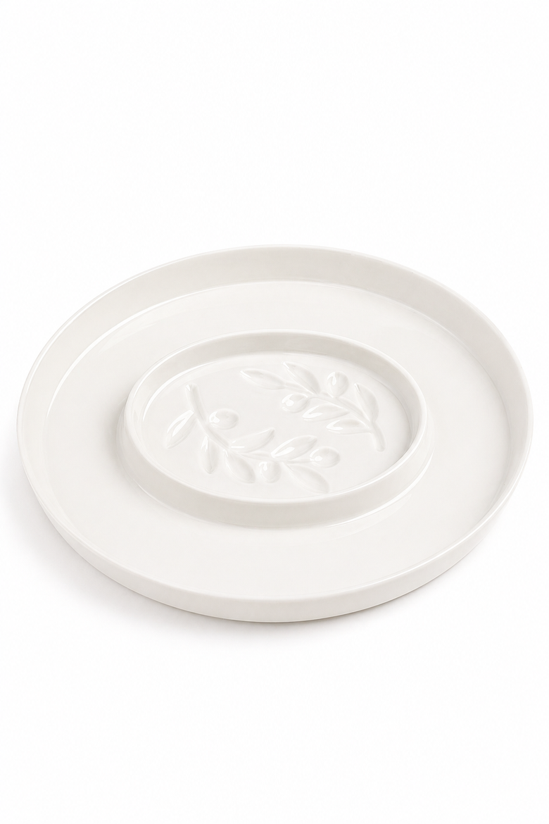 Olive Oil and Balsamic Vinegar Dipping Platter, Alternate, color, white