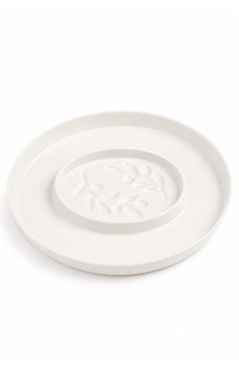 Jeanne Fitz Olive Oil and Balsamic Vinegar Dipping Platter, Alternate, color, White