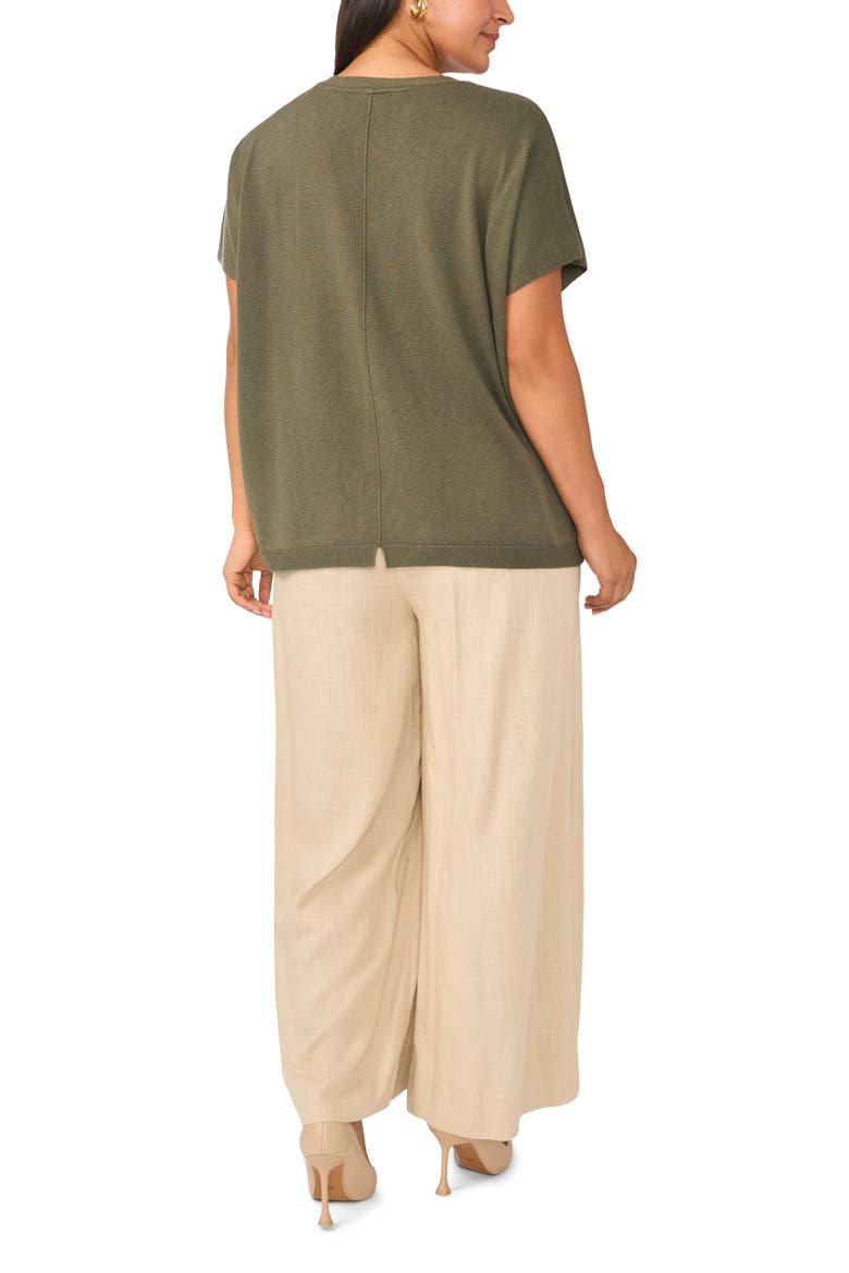 V-Neck Sweater, Alternate, color, MOSS MELODY