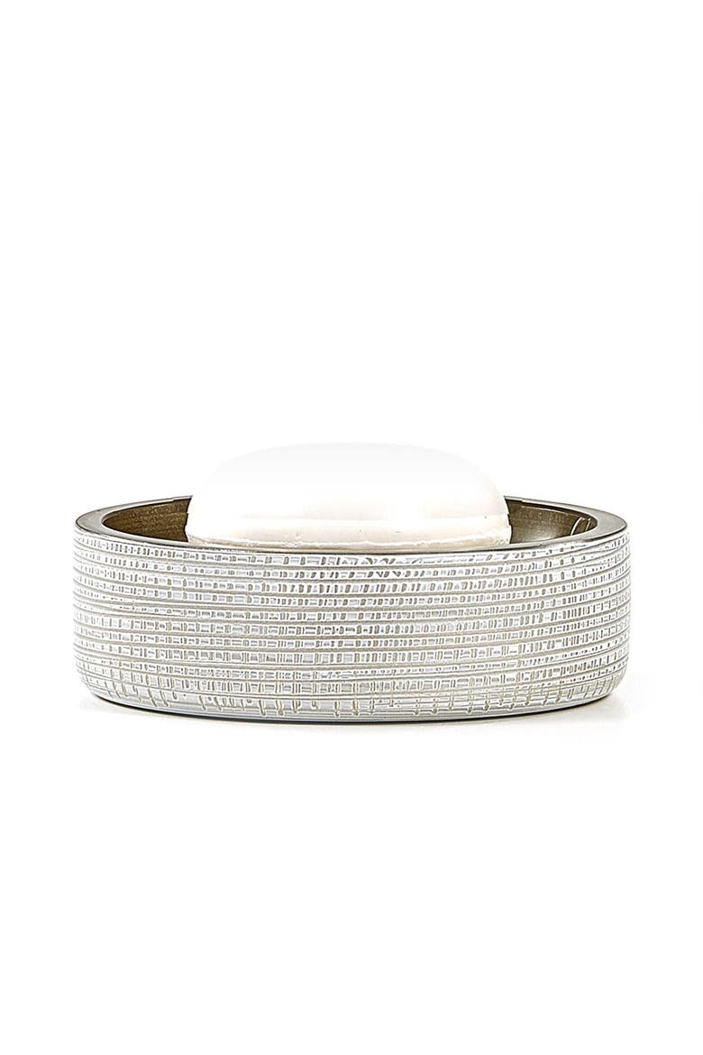Woven Platinum Soap Dish, Main, color, SILVER