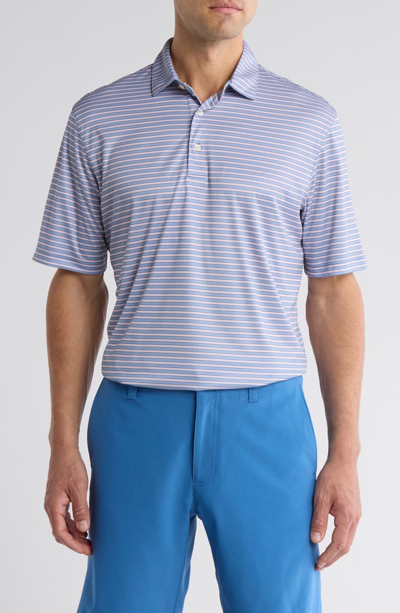 Greg Norman Vista Print Polo, Main, color, Vineyard Blue